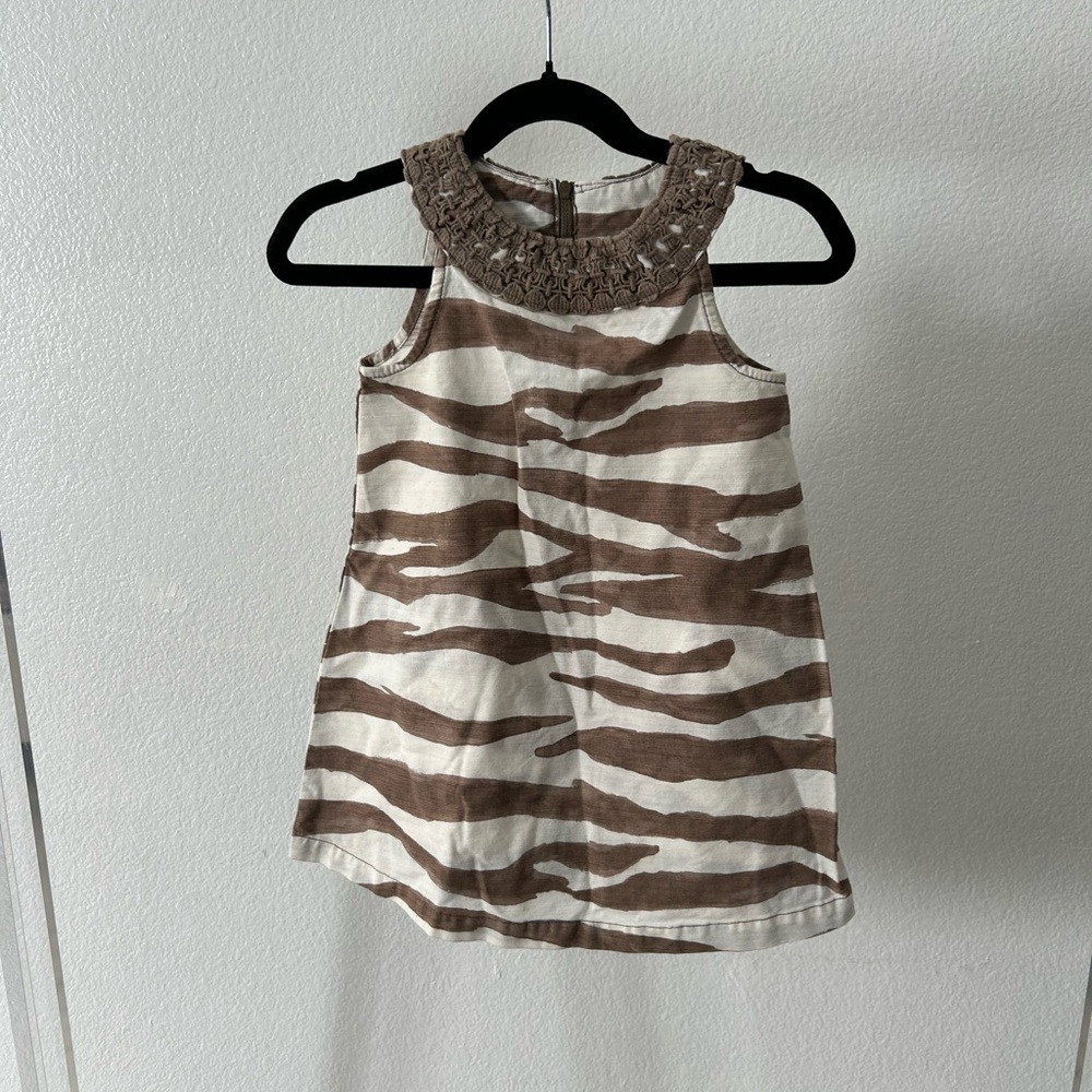 Gymboree Brown and Cream Zebra Print Blouse